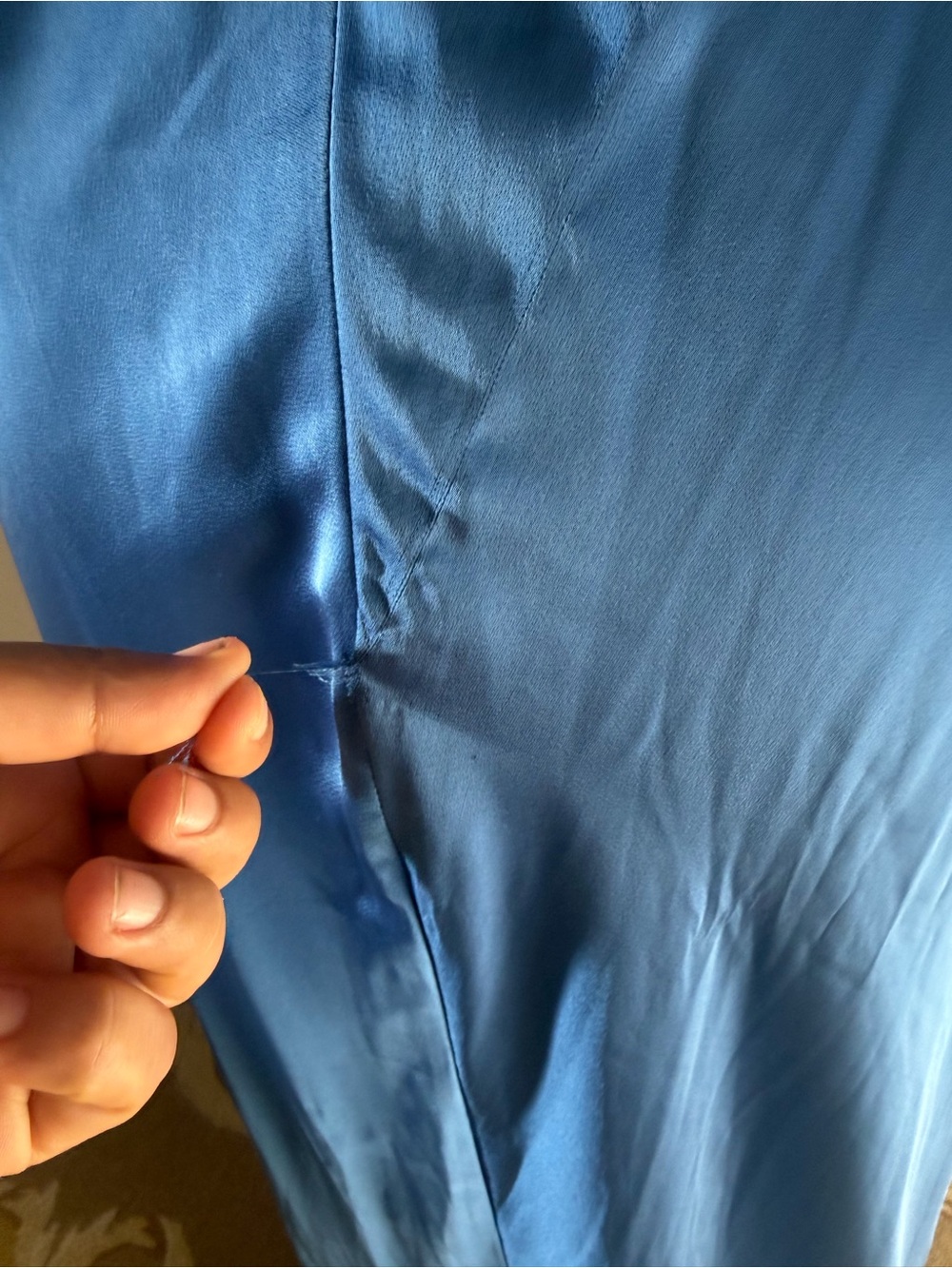 Astr Blue Satin Corset-Style Slip Gown - Picture 7 of 15